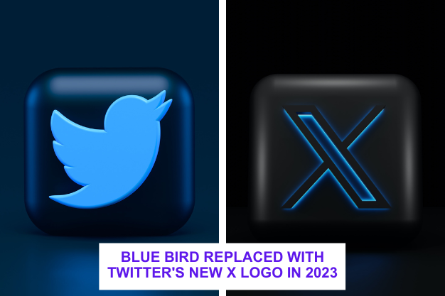 blue bird replaced with twitter’s new x logo in 2023